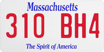 MA license plate 310BH4
