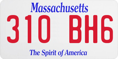 MA license plate 310BH6