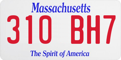MA license plate 310BH7