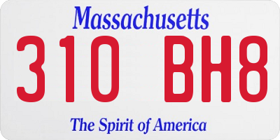 MA license plate 310BH8