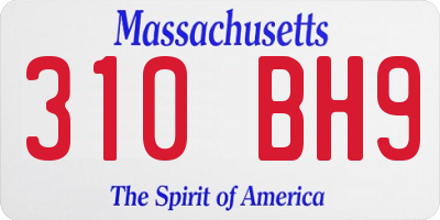 MA license plate 310BH9