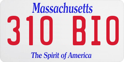 MA license plate 310BI0