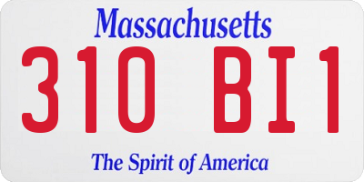 MA license plate 310BI1