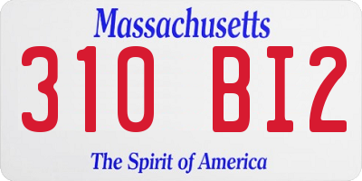 MA license plate 310BI2