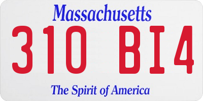MA license plate 310BI4