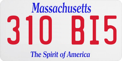 MA license plate 310BI5