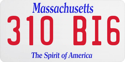 MA license plate 310BI6