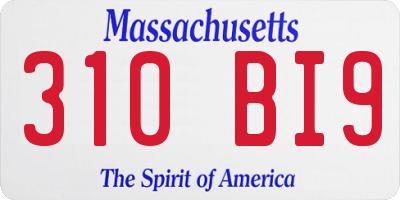 MA license plate 310BI9