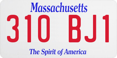 MA license plate 310BJ1