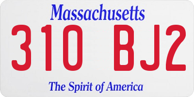 MA license plate 310BJ2