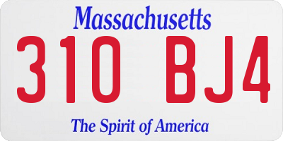 MA license plate 310BJ4
