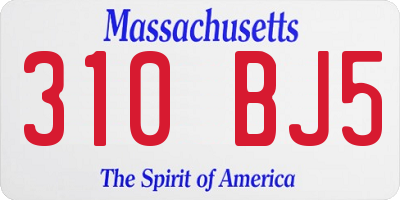 MA license plate 310BJ5