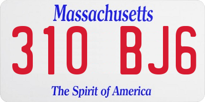 MA license plate 310BJ6