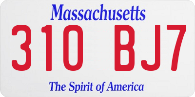 MA license plate 310BJ7