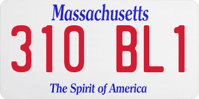 MA license plate 310BL1