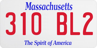MA license plate 310BL2