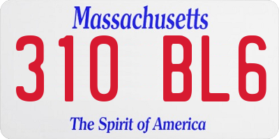 MA license plate 310BL6