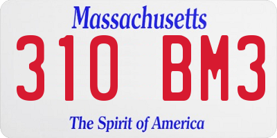 MA license plate 310BM3