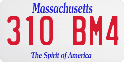 MA license plate 310BM4
