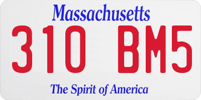 MA license plate 310BM5