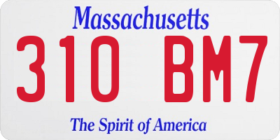 MA license plate 310BM7