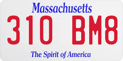 MA license plate 310BM8