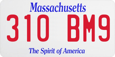 MA license plate 310BM9