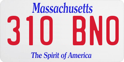 MA license plate 310BN0
