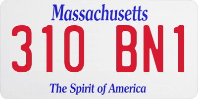MA license plate 310BN1