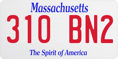 MA license plate 310BN2