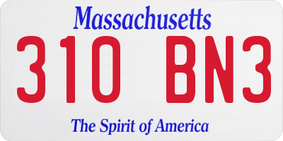 MA license plate 310BN3
