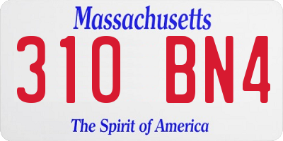 MA license plate 310BN4