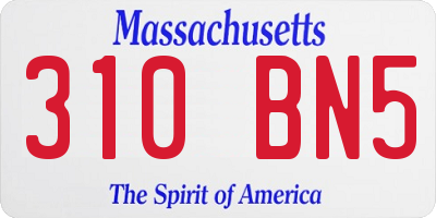 MA license plate 310BN5