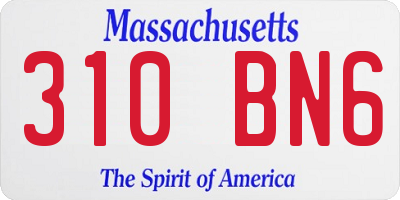 MA license plate 310BN6