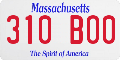 MA license plate 310BO0