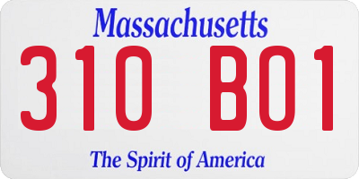 MA license plate 310BO1
