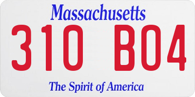 MA license plate 310BO4