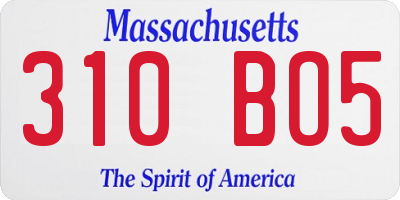 MA license plate 310BO5