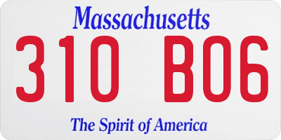 MA license plate 310BO6