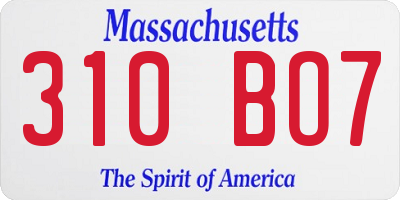 MA license plate 310BO7