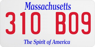 MA license plate 310BO9