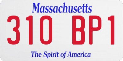 MA license plate 310BP1