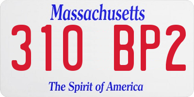 MA license plate 310BP2