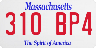 MA license plate 310BP4