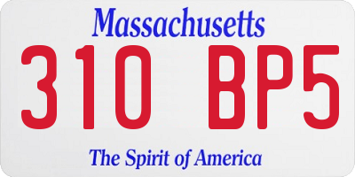 MA license plate 310BP5