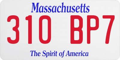 MA license plate 310BP7