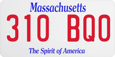 MA license plate 310BQ0