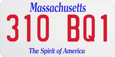 MA license plate 310BQ1
