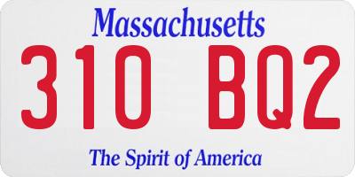 MA license plate 310BQ2