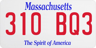 MA license plate 310BQ3
